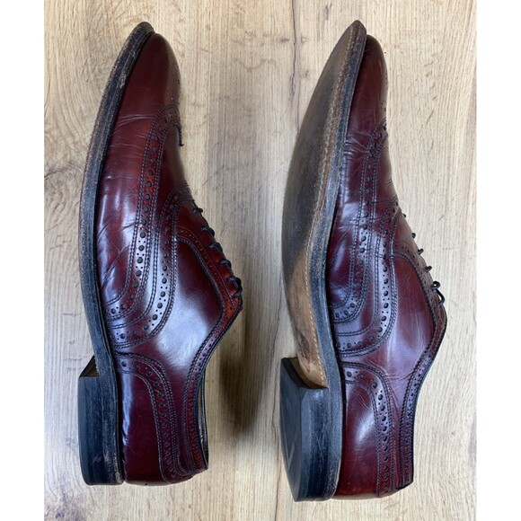 Allen Edmonds McAllister Burgundy Leather Wingtip Oxford Shoes  Mens Size 12 B - Picture 11 of 16